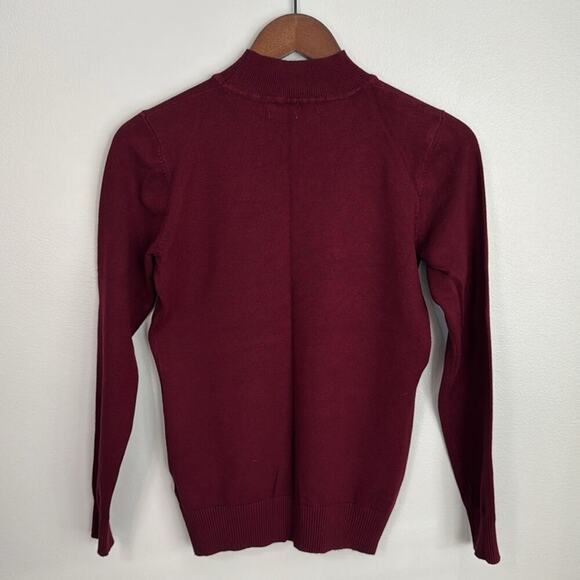 Cielo Burgundy Mock Turtleneck Size M - Picture 2 of 5